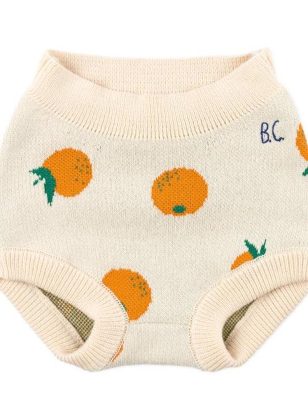 Bobo Choses Baby Knitted Bloomers - Intarsia Oranges / White